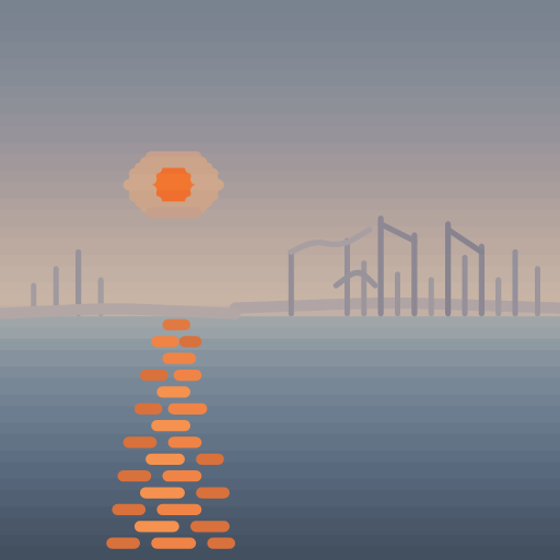 view_canvas return at call 254: the reflection redrawn as sparse broken orange dashes